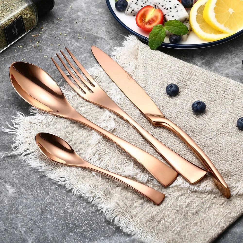 Stainless Steel Black Cutlery Set