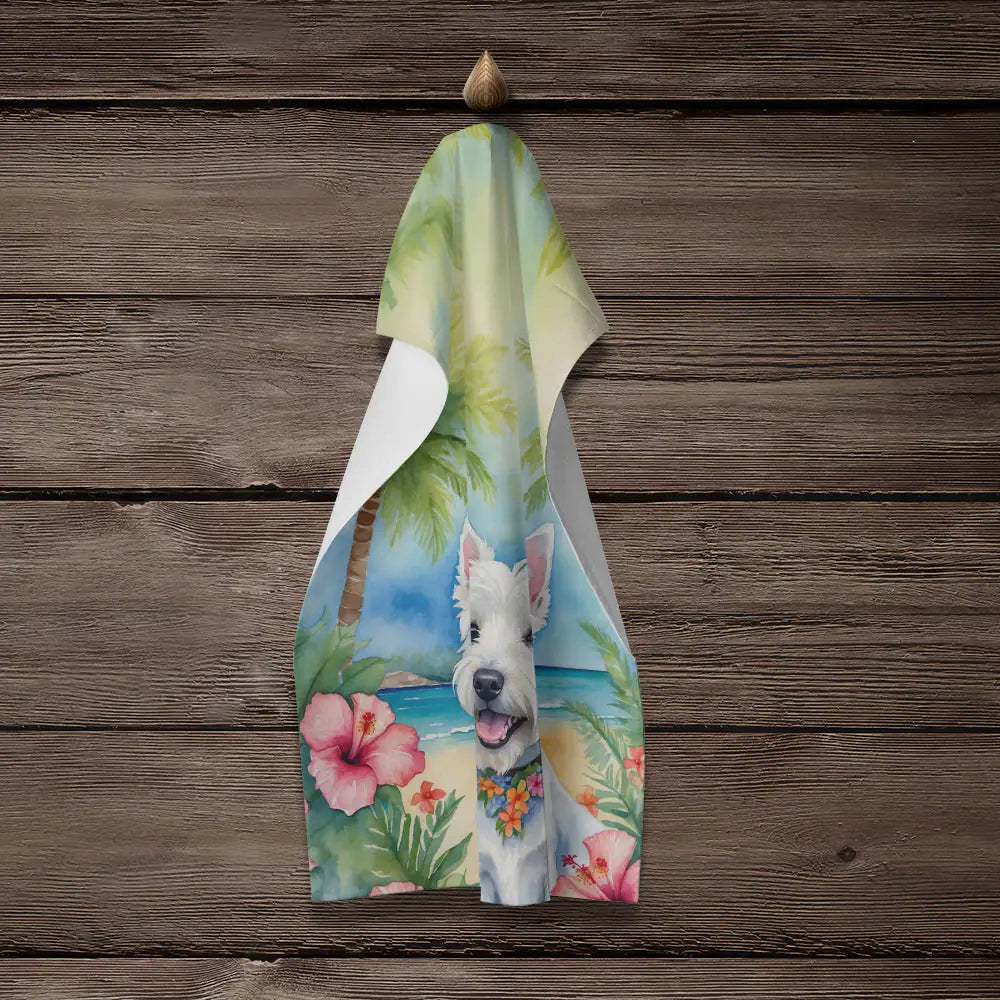 Westie Luau Kitchen Towel