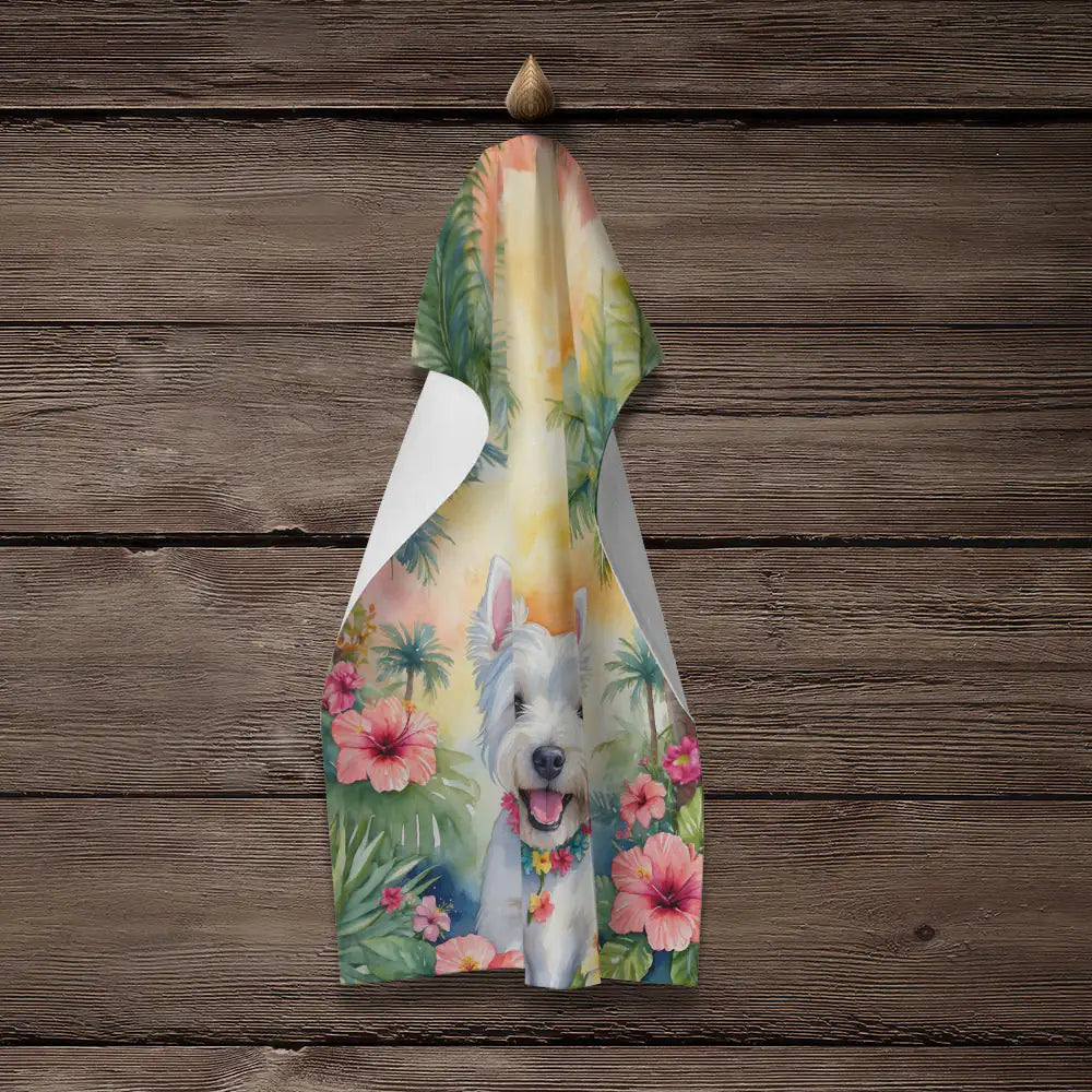 Westie Luau Kitchen Towel