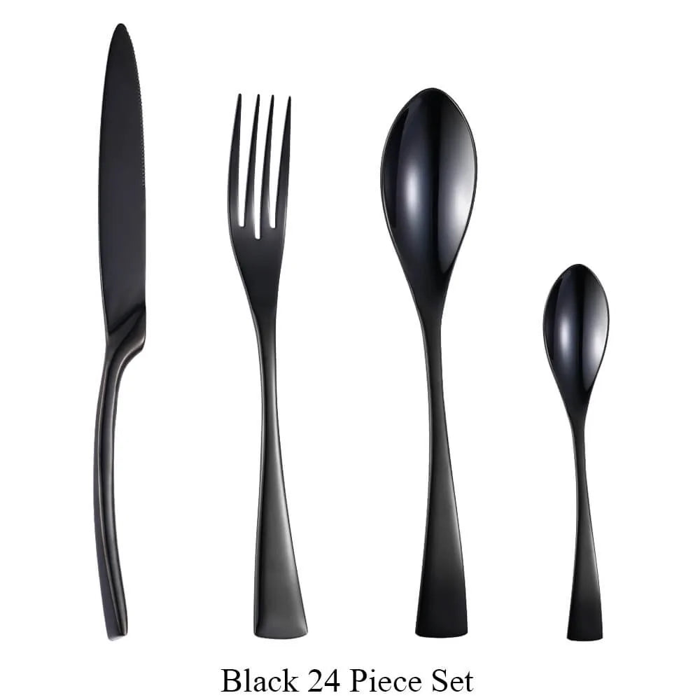 Stainless Steel Black Cutlery Set