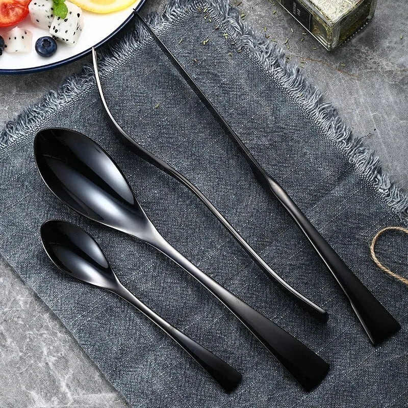 Stainless Steel Black Cutlery Set