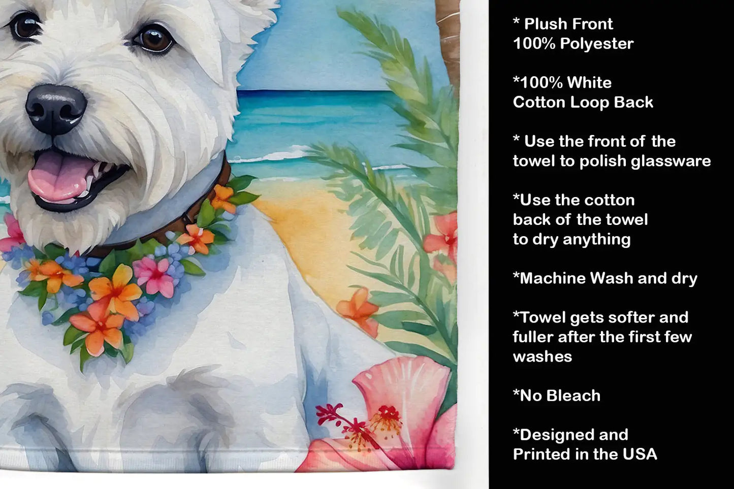 Westie Luau Kitchen Towel