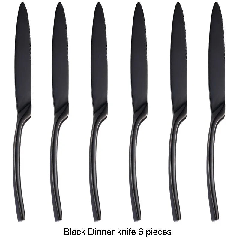 Stainless Steel Black Cutlery Set