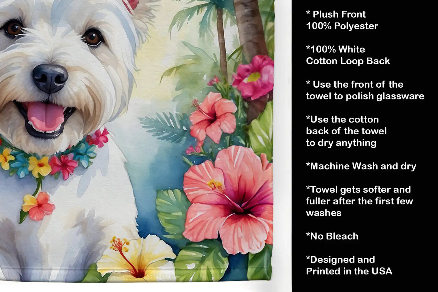 Westie Luau Kitchen Towel